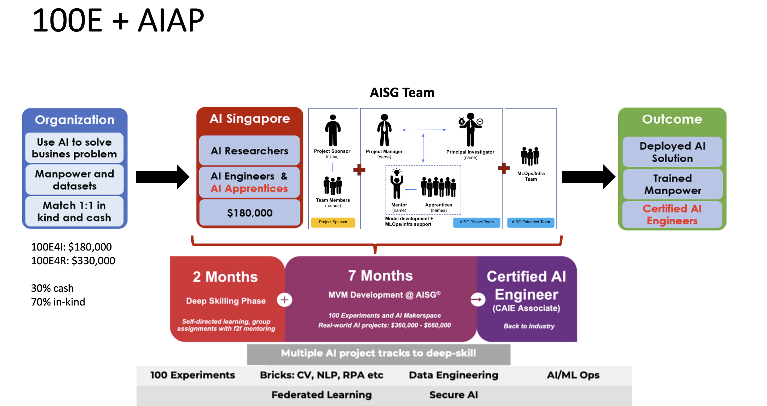 100E and AI Apprenticeship Programme combined structure