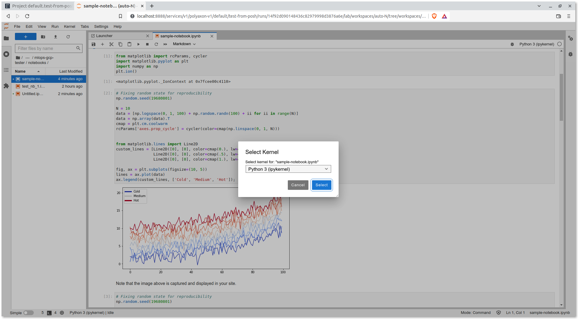 Polyaxon v1- JupyterLab Service Interface Change Kernel