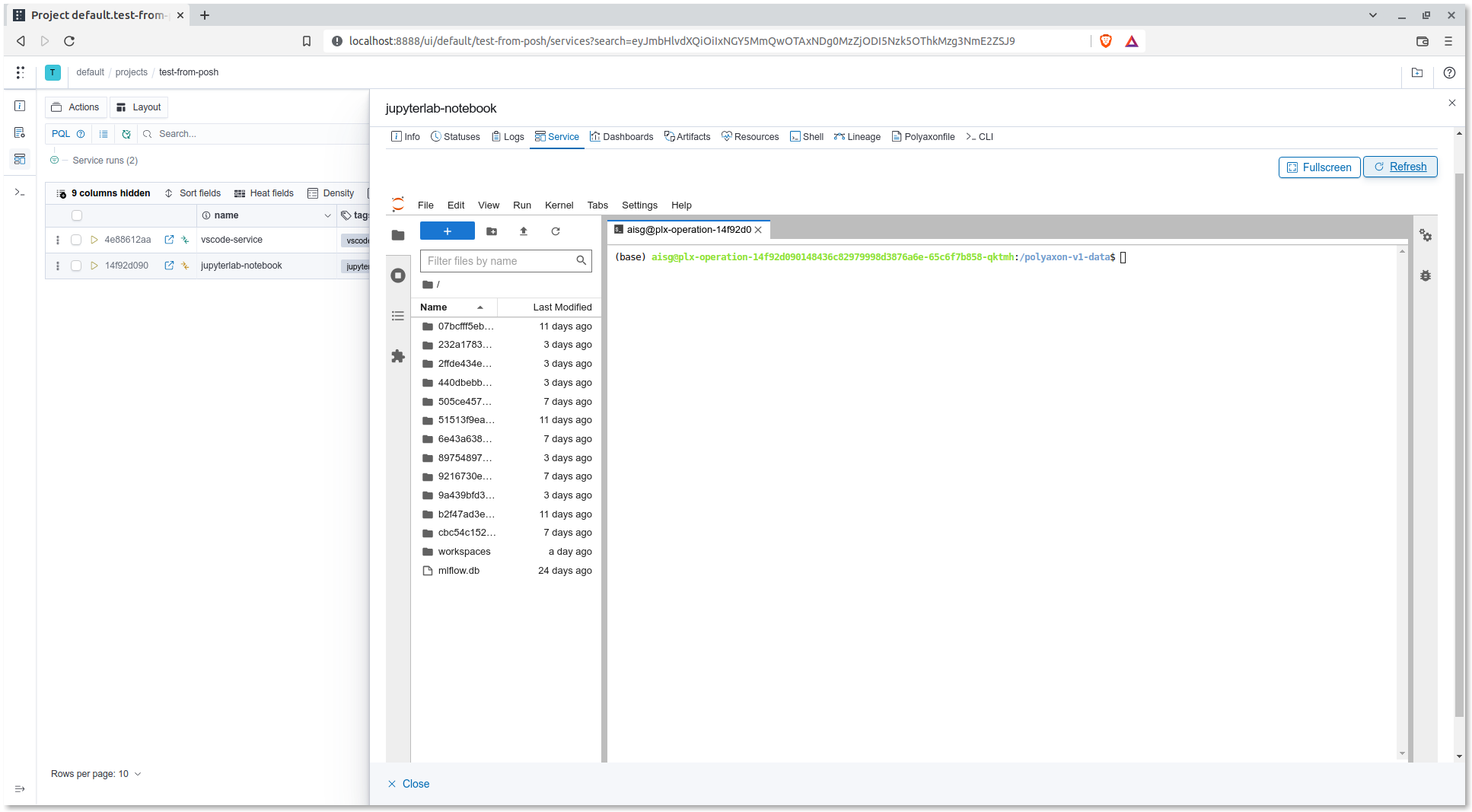 Polyaxon v1- JupyterLab Service Interface Refresh