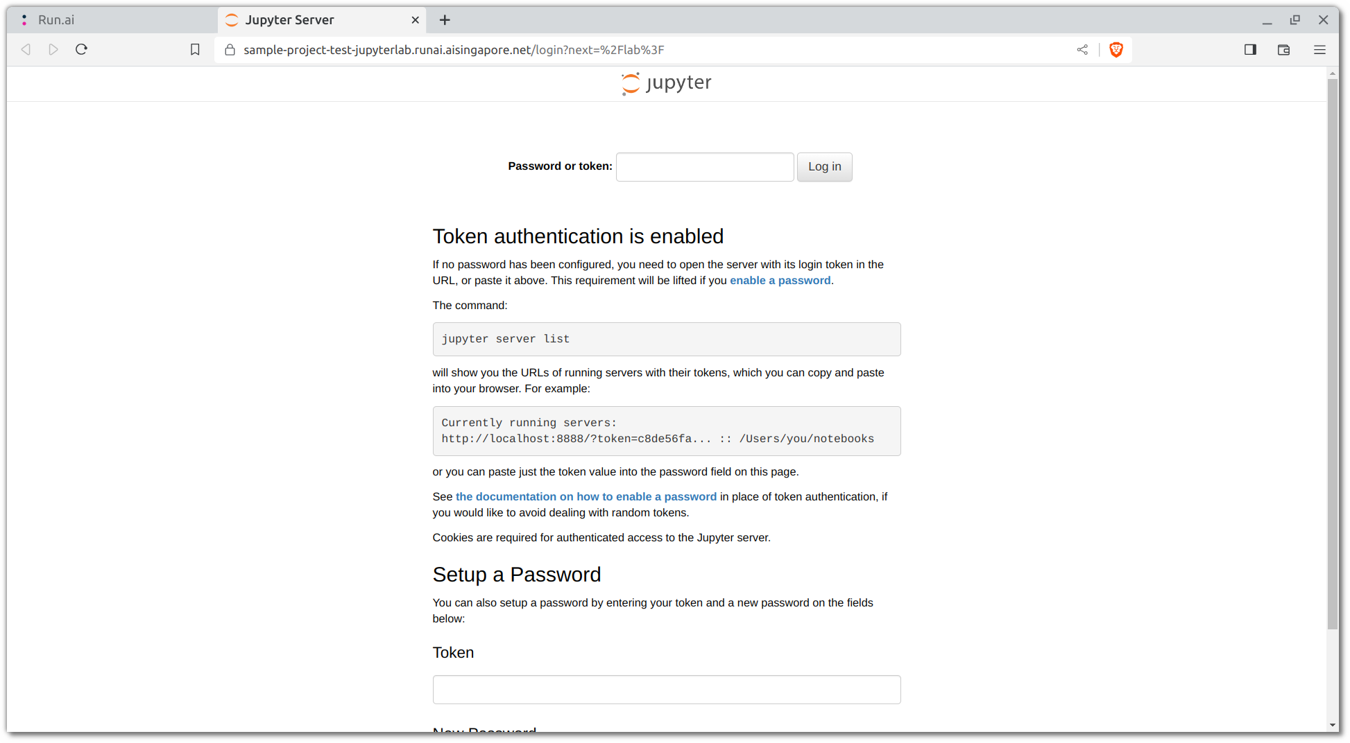 Run:ai - JupyterLab Server Login